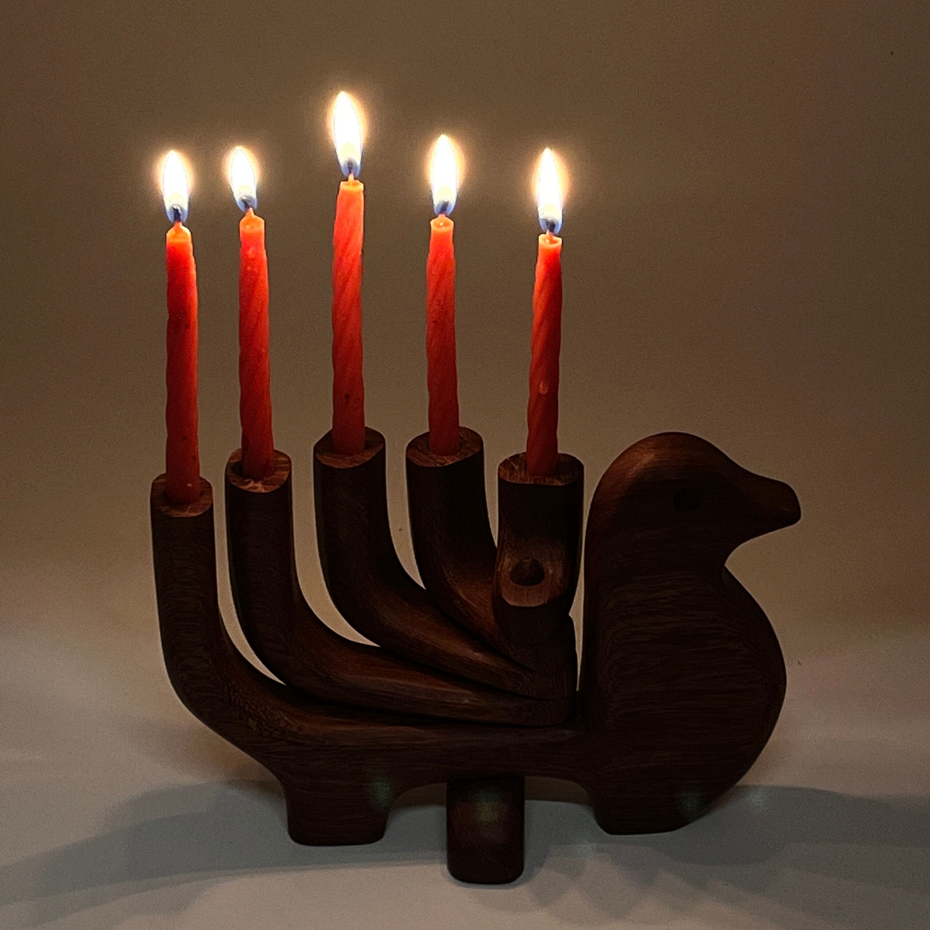 Scandinavian wooden candle holder