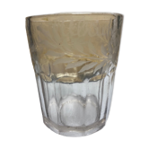Vase de mariés gravé de 1889 en verre épais