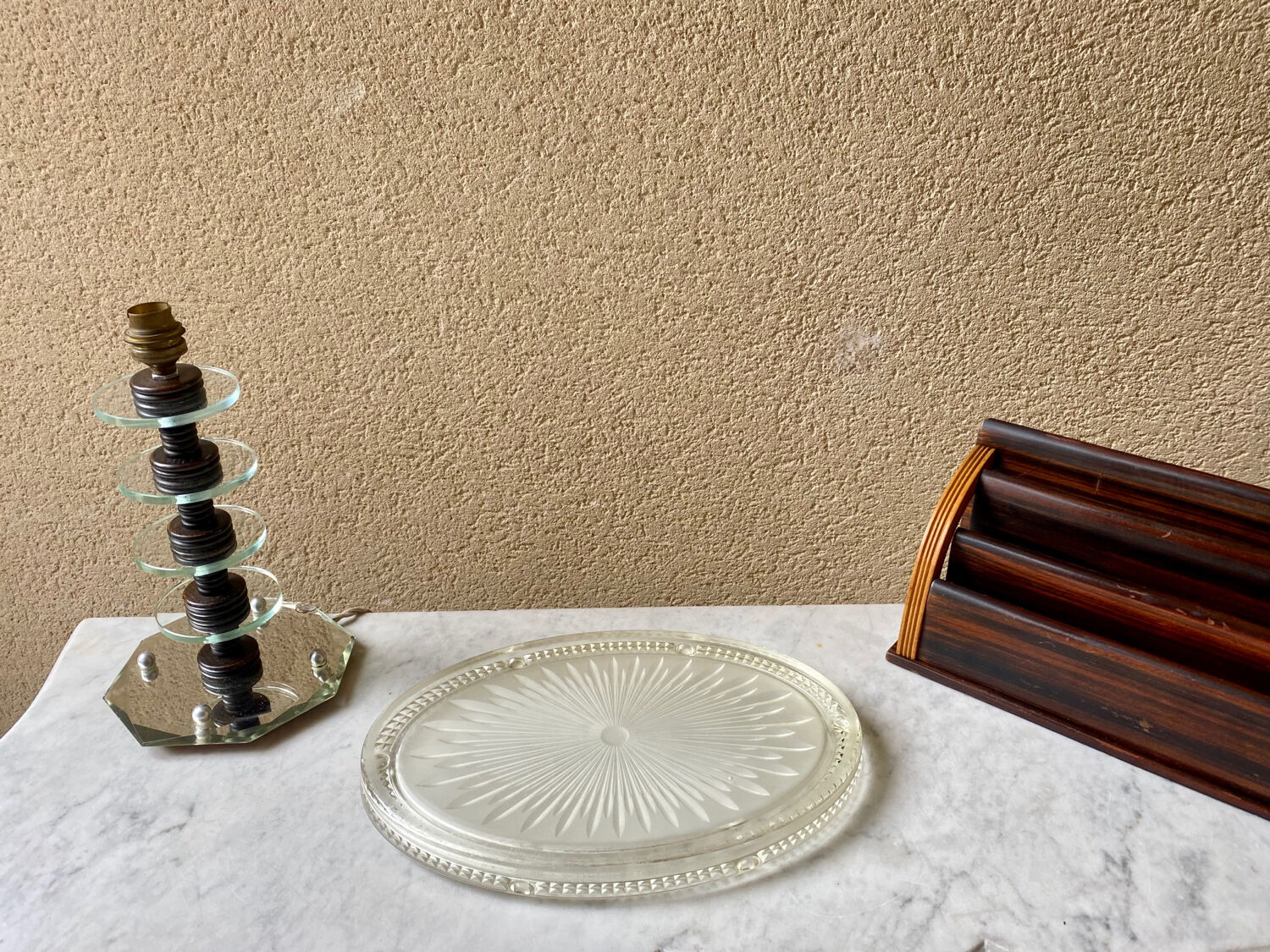 Oval pressed glass trifle art deco 1900