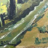Peinture ancienne paysage dans le goût d'Utrillo XXe