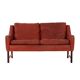 Red leather sofa, Scandinavian design, 1960s, designer: Fredrik Kayser, production: Vatne Møbler