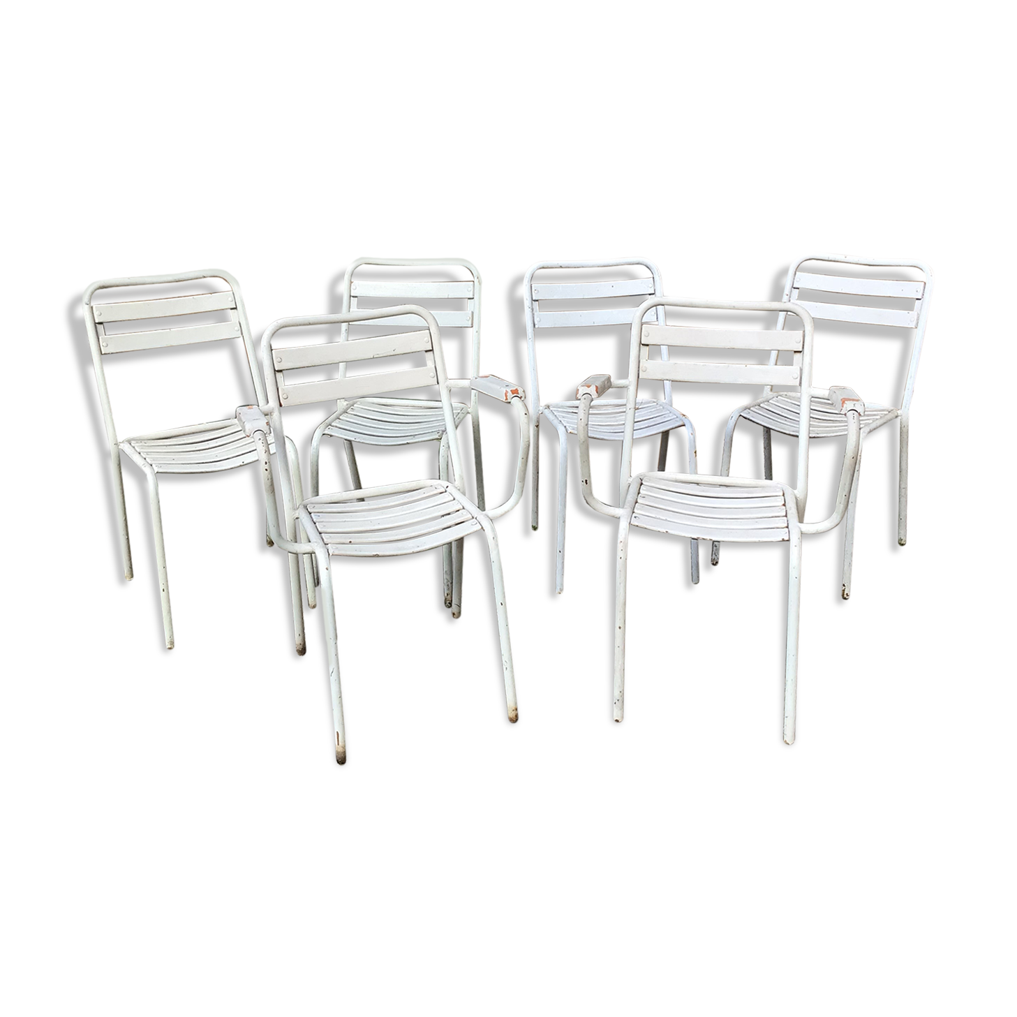 Ensemble de chaises et fauteuils de jardin Tolix 1950
