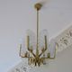 Carl Fagerlund brass and glass acanthus leaf chandelier, Sweden 1960s
