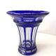 Baccarat crystal vase overlay, signed, 1940s.