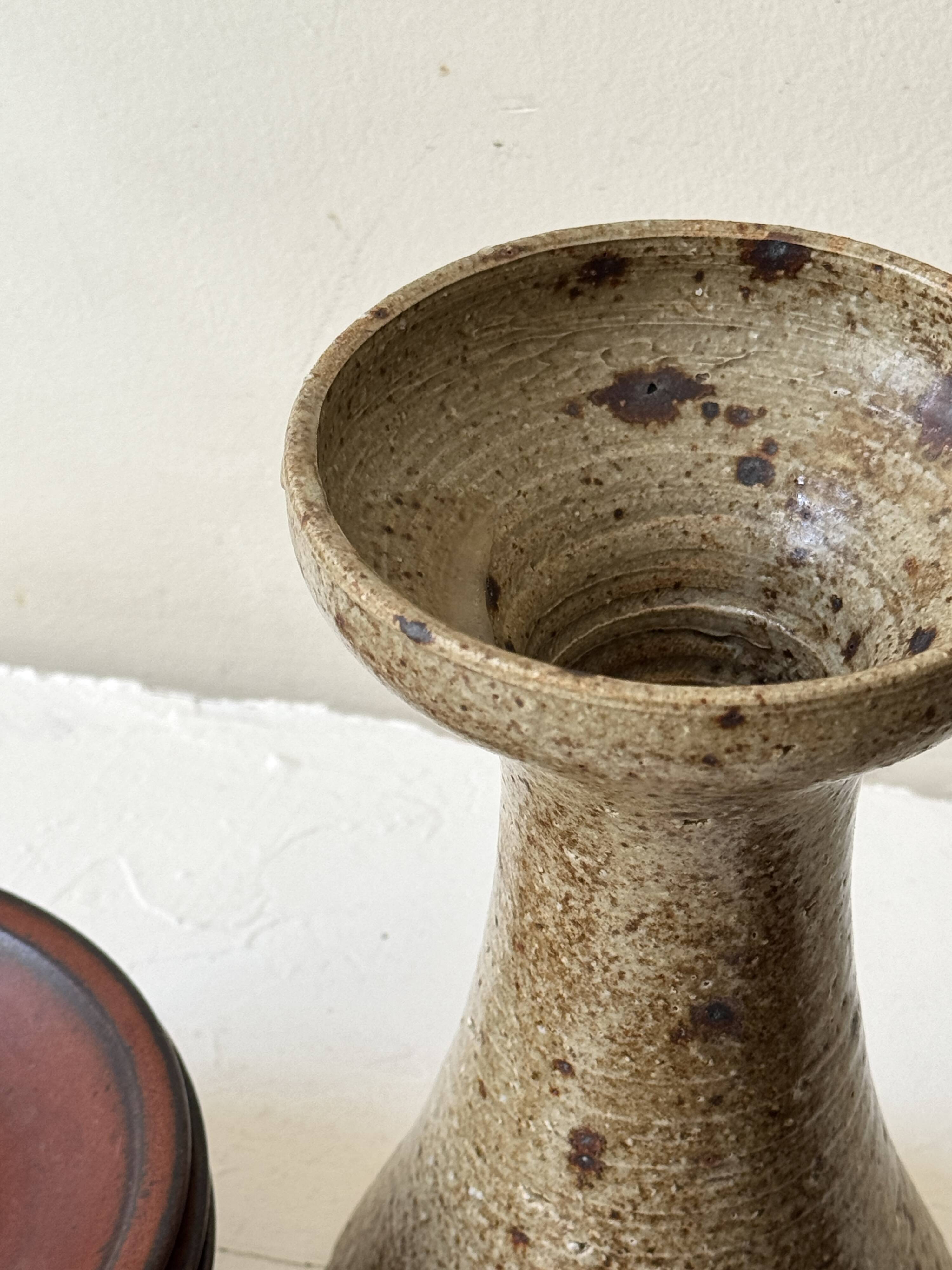 Pyrite stone candlestick vase, Alain Blanchard 1970