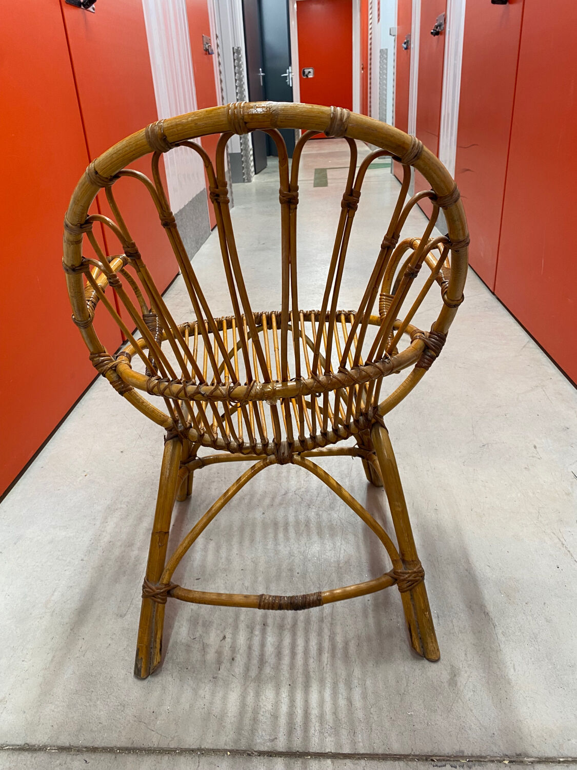 Rattan and bamboo armchair