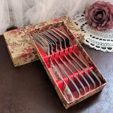 Box of 6 vintage dessert or cake forks