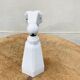 Wall light art deco in porcelain and white opaline