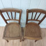 Pair of antique wooden bistro chairs
