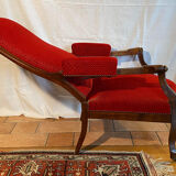 Voltaire armchair with reclining backrest