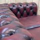 Chesterfield sofa in red leather 3 places from the 70s
