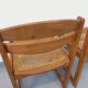 Pair of vintage sleigh chairs in beech wood and cane from the 70s