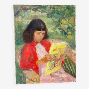 Portrait of a young girl signed Tallos