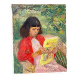 Portrait of a young girl signed Tallos
