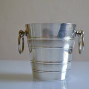 Seau à glace vintage en métal argenté