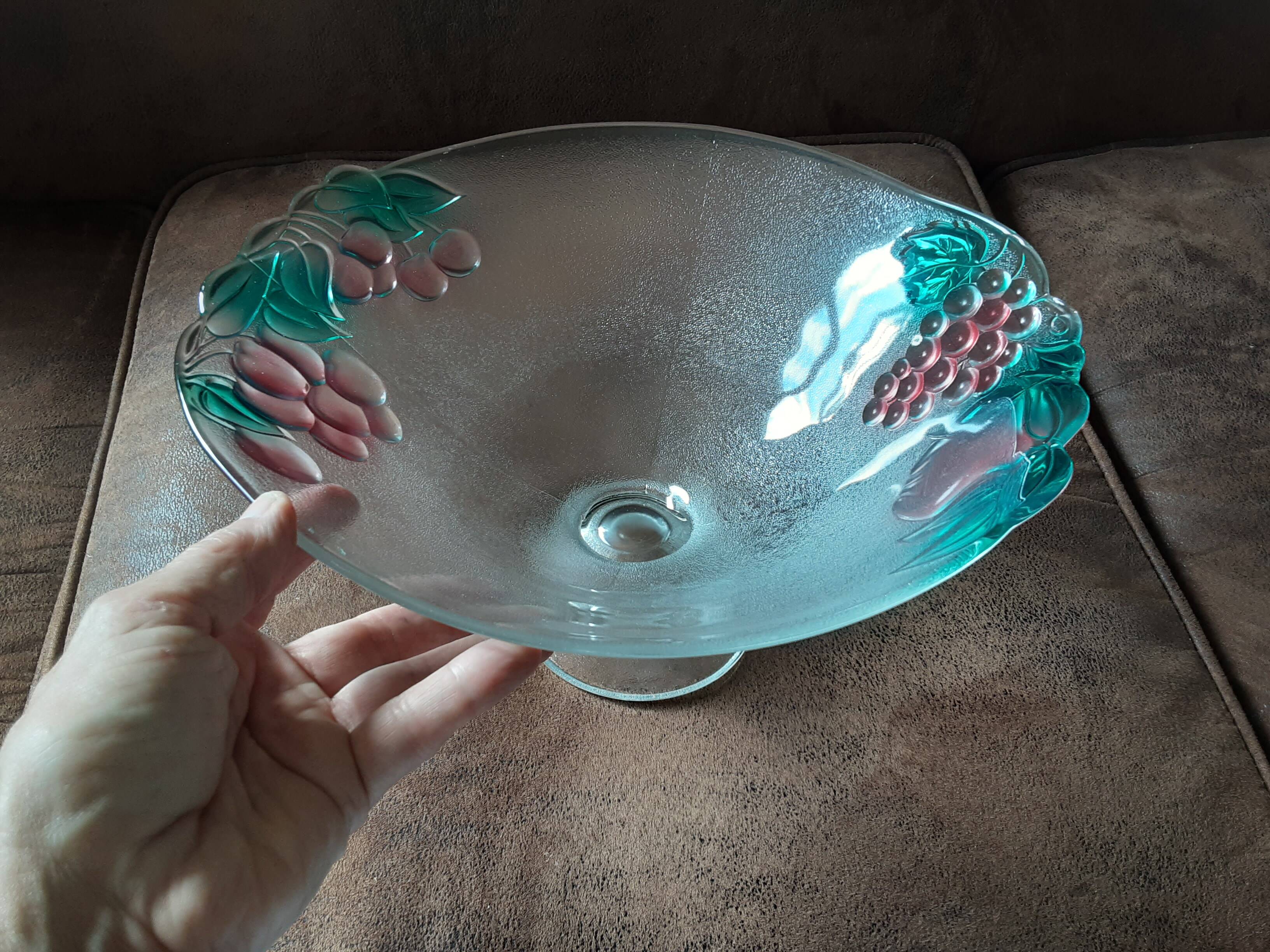 Large salad bowl on crystal foot