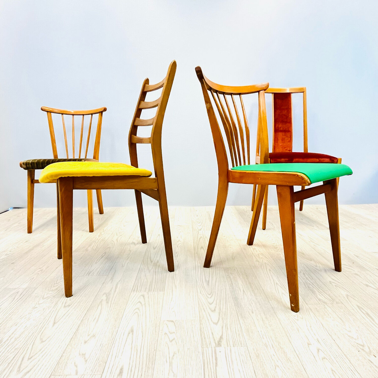 Four vintage dining chairs