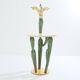 Brass cactus and parrot sculpture console Alain Chervet 1989