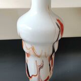 Dalian Glass Co Ltd. Snowflake vase. Smoked swirl decoration. Height 25.5