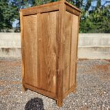 Old small vintage oak 1-door cabinet