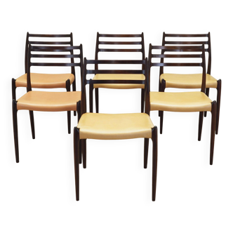 Set of six mahogany chairs, Danish design, 1960s, designer: Niels Otto Møll