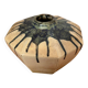 Scandinavian studio vase in flamed stoneware with drip decorations.