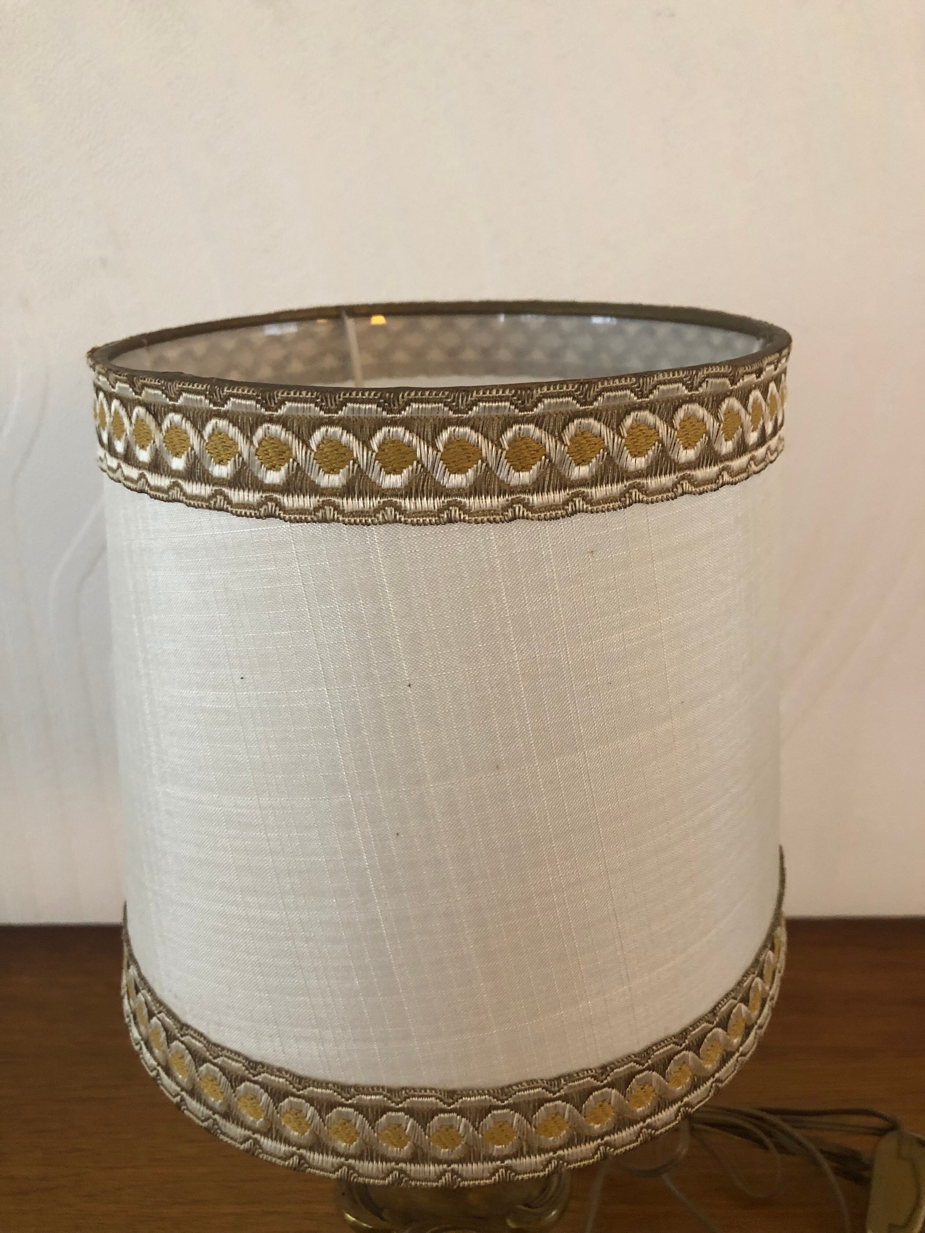 Bedside lamp Vintage foot solid brass year 60