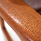 EMC teak leather armchair, 1960