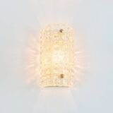 Scandinavian Crystal Glass Wall Light Venus Model by Carl Fagerlund for Orrefors & Lyfa, 1960s