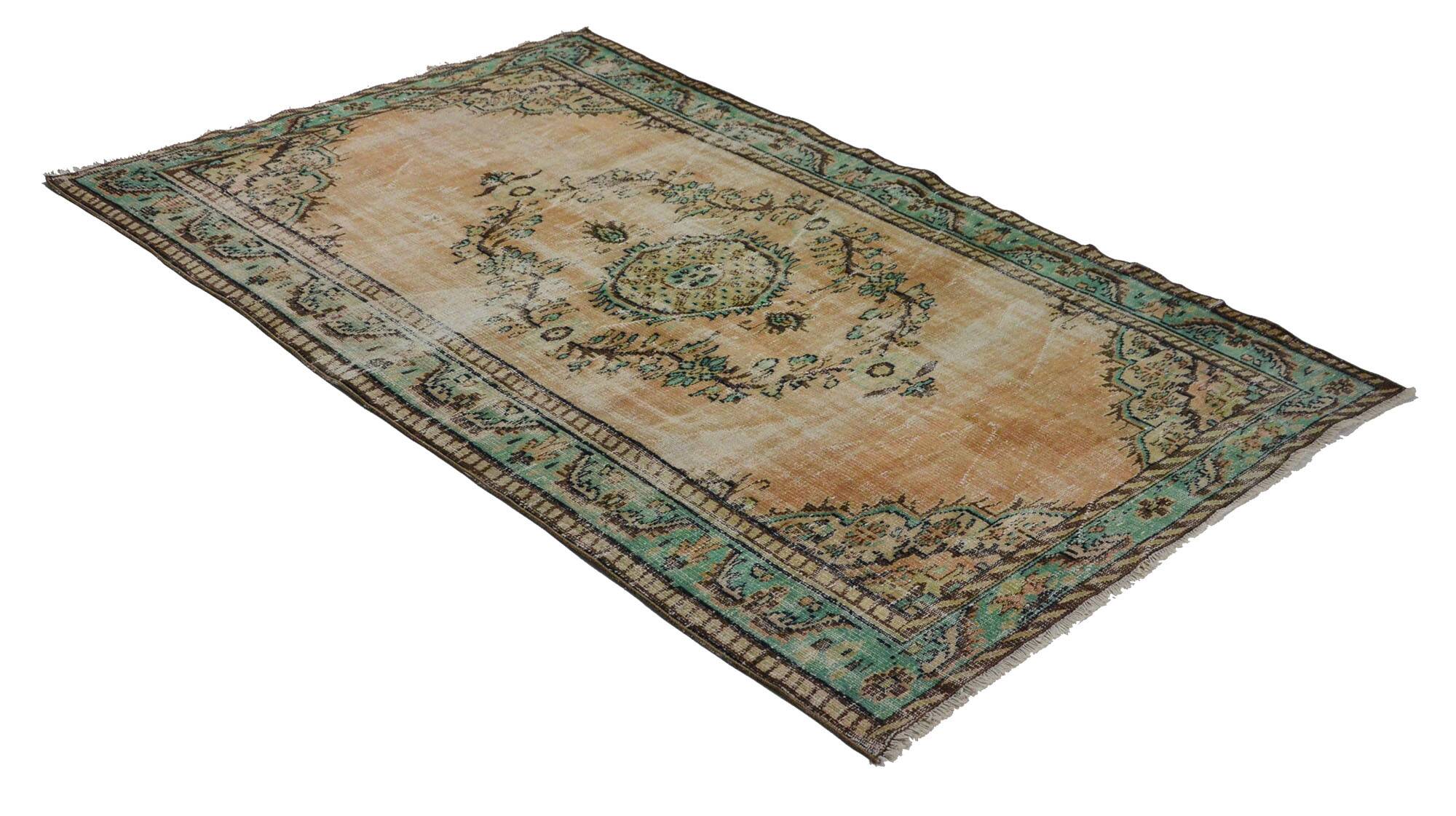 One-of-a-kind turkish handwoven vintage rug - rustic vintage charm 255x 163 cm