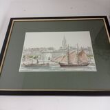 Signed marine watercolor