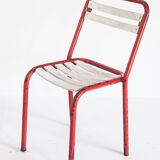 Set of 4 vintage chairs in iron and wood, France 1950