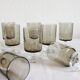 8 wine glasses in smoked glass Luminarc vintage 70s