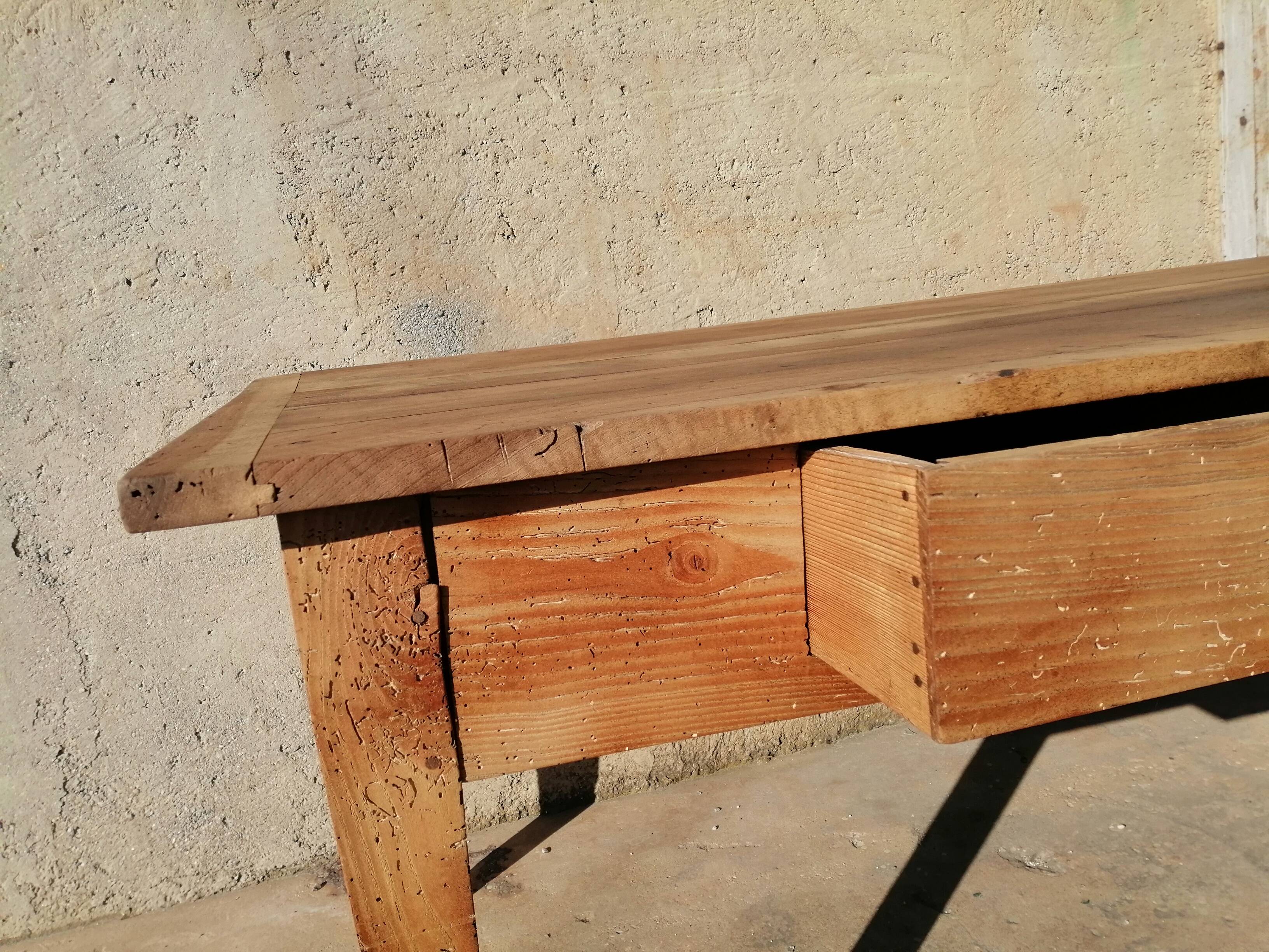 2-drawer pine workshop table