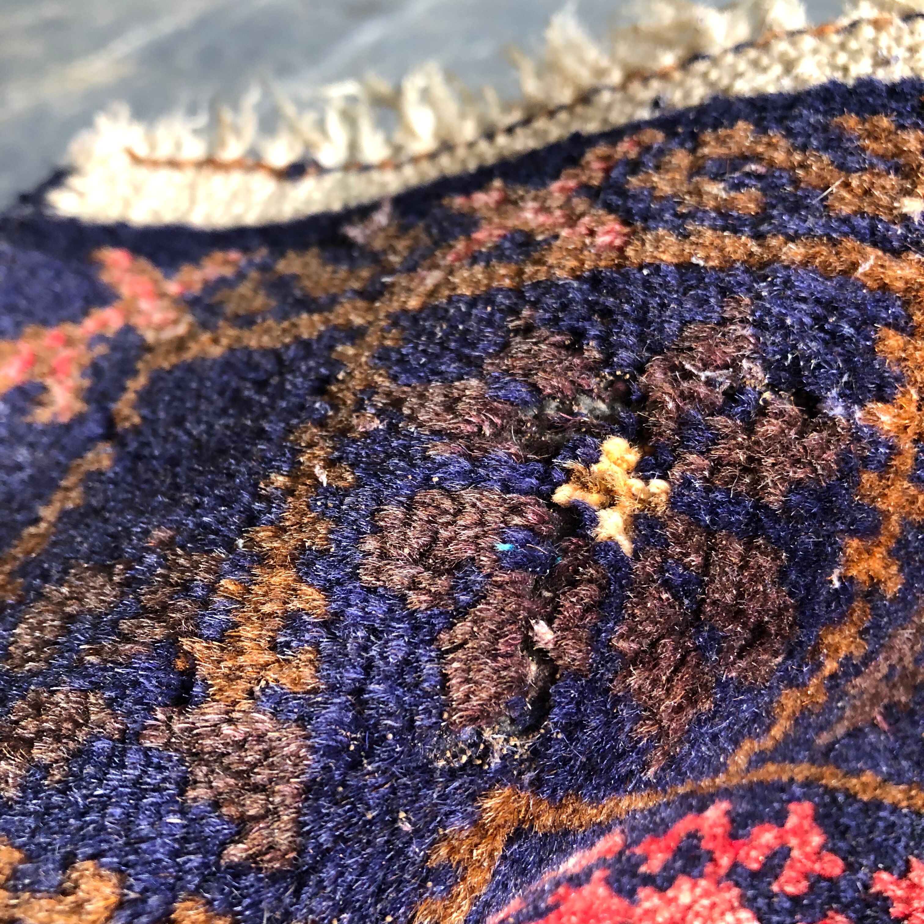 Old oriental carpet 111x195 - dominant blue