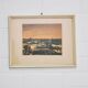 vintage white framed landscape orange sky