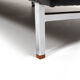 Danish leather sofa with chrome legs and teak ends