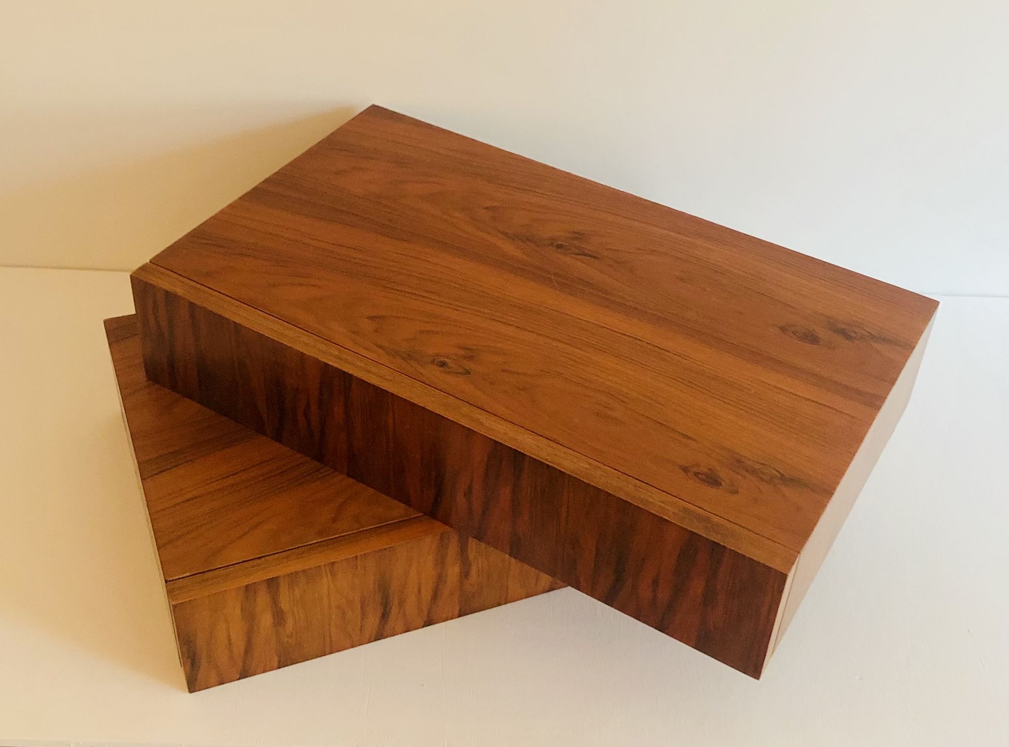Pair of vintage rosewood veneer shelves, France 60s