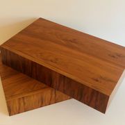 Pair of vintage rosewood veneer shelves, France 60s