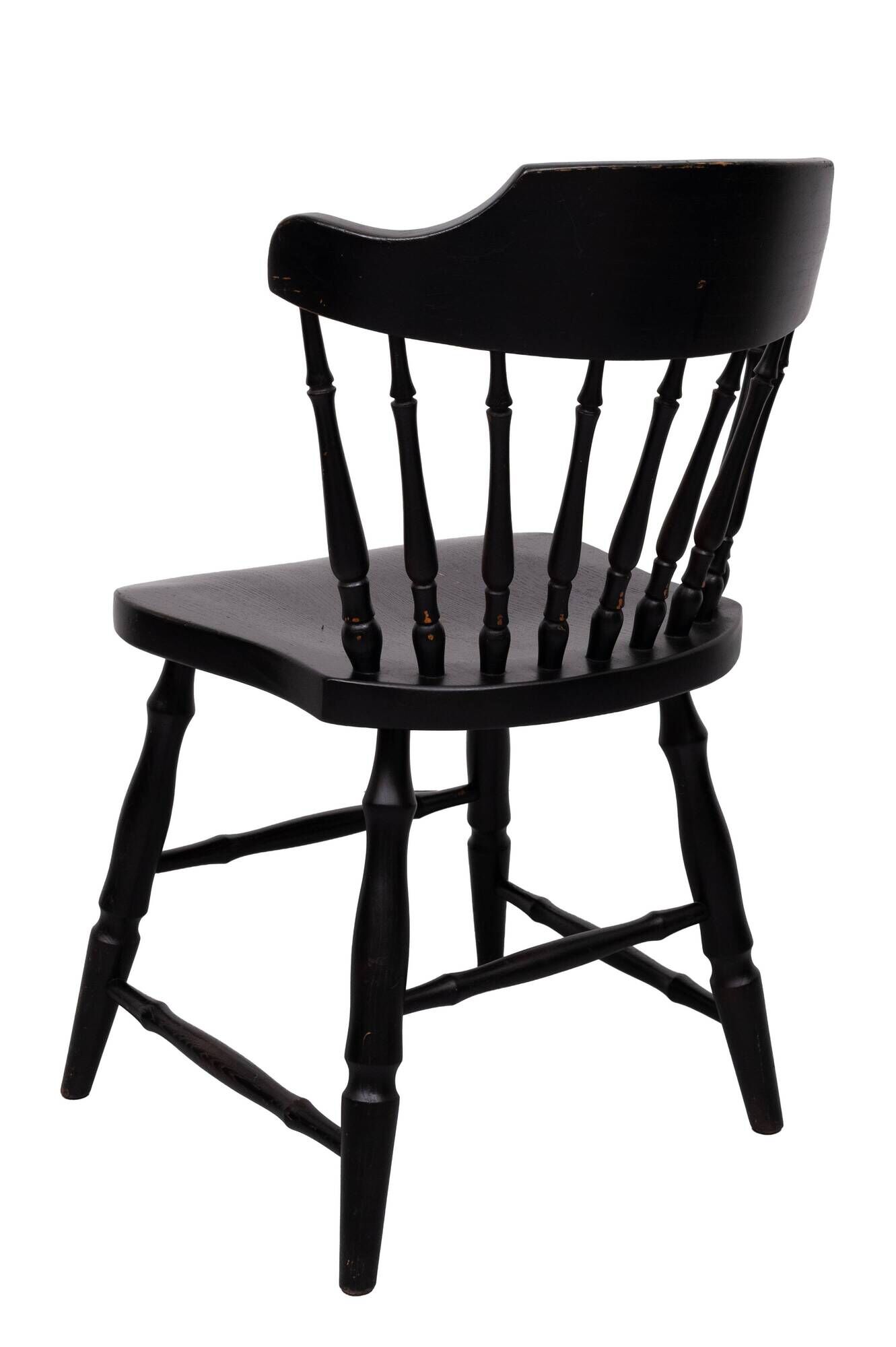 set of 6 Black Oak Windsor style Spindle-back dining chairs. Holland