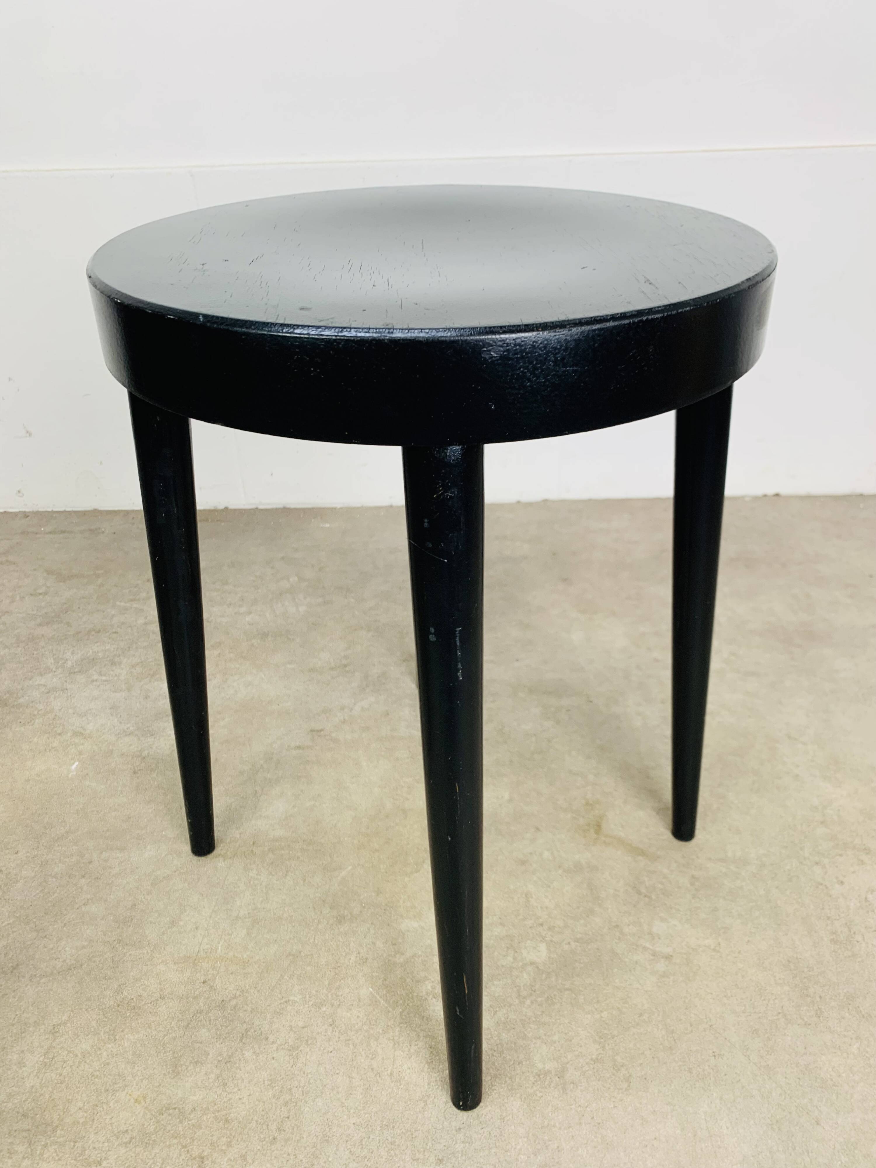 Pair of black Baumann stools, 1960s