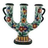 Floral ceramic candlestick, Cerart Monaco, Vintage