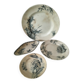 Set of 4 ancient iron lands – naturalistic decorations – around 1890-1910