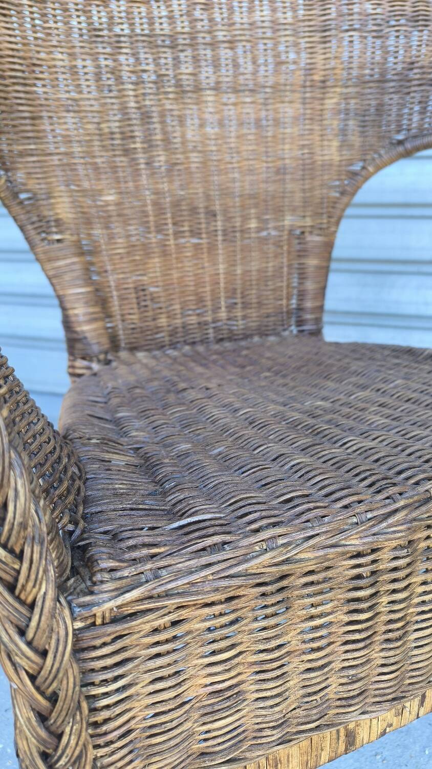 Fauteuil en osier des années 50