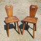 Pair of brutalist chair wood vintage