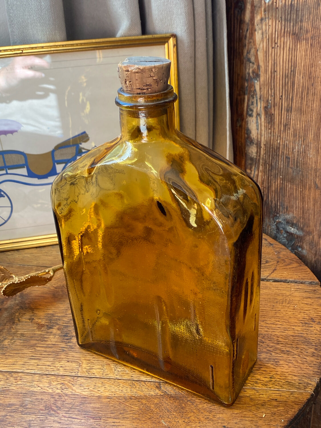 Bouteille / vase en verre d’art décorative design  Helen Tynell