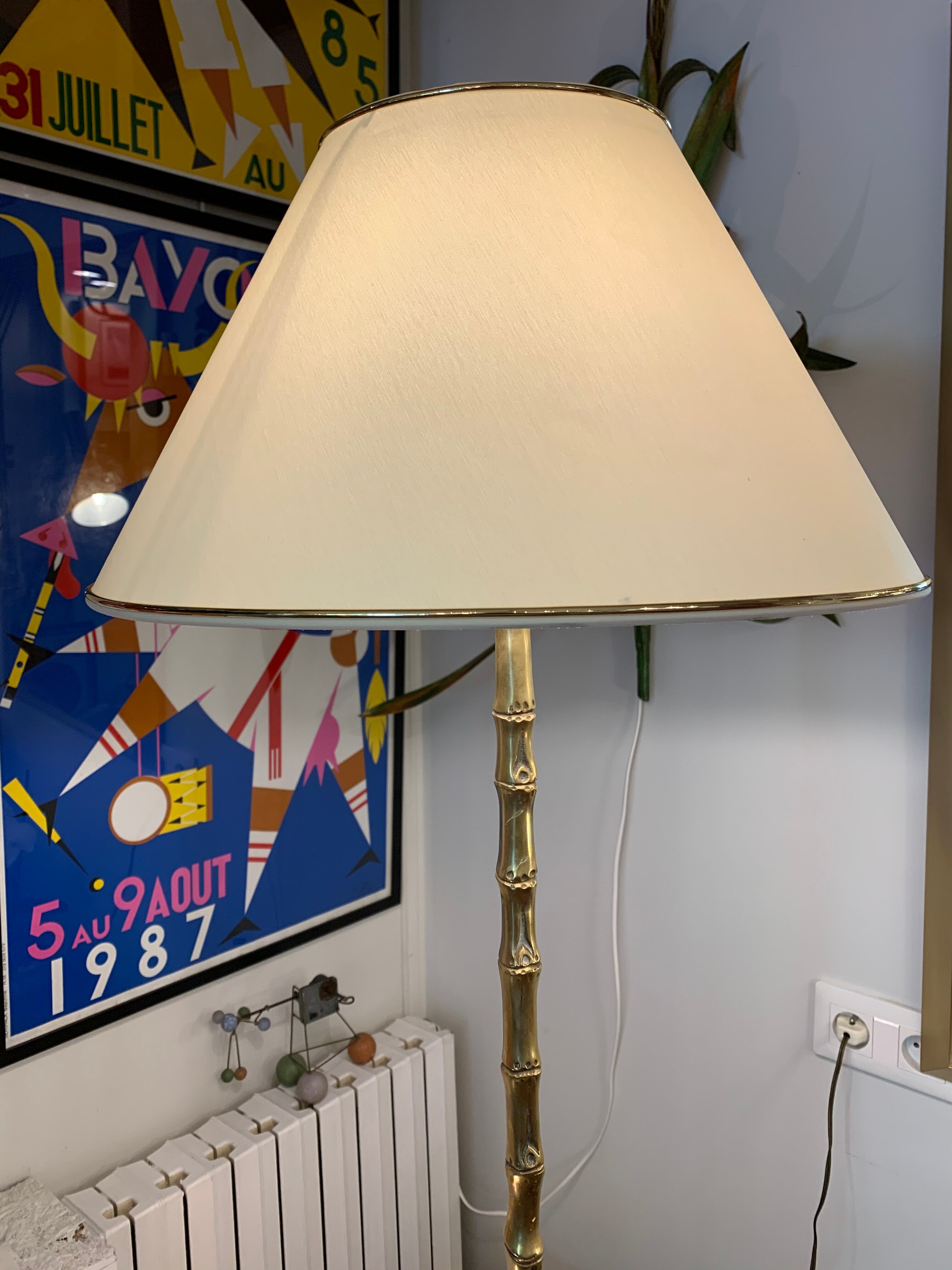 Bamboo bronze  lamp 1950