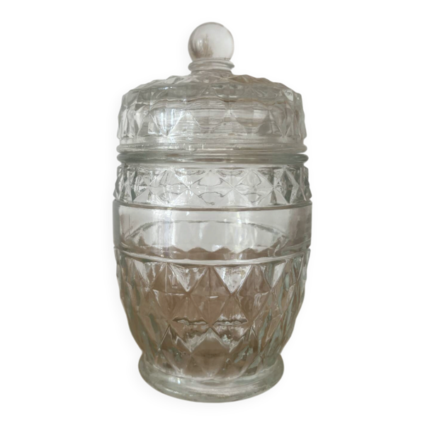 Bonbonnière, sucrier vintage en verre ciselé — Beyit
