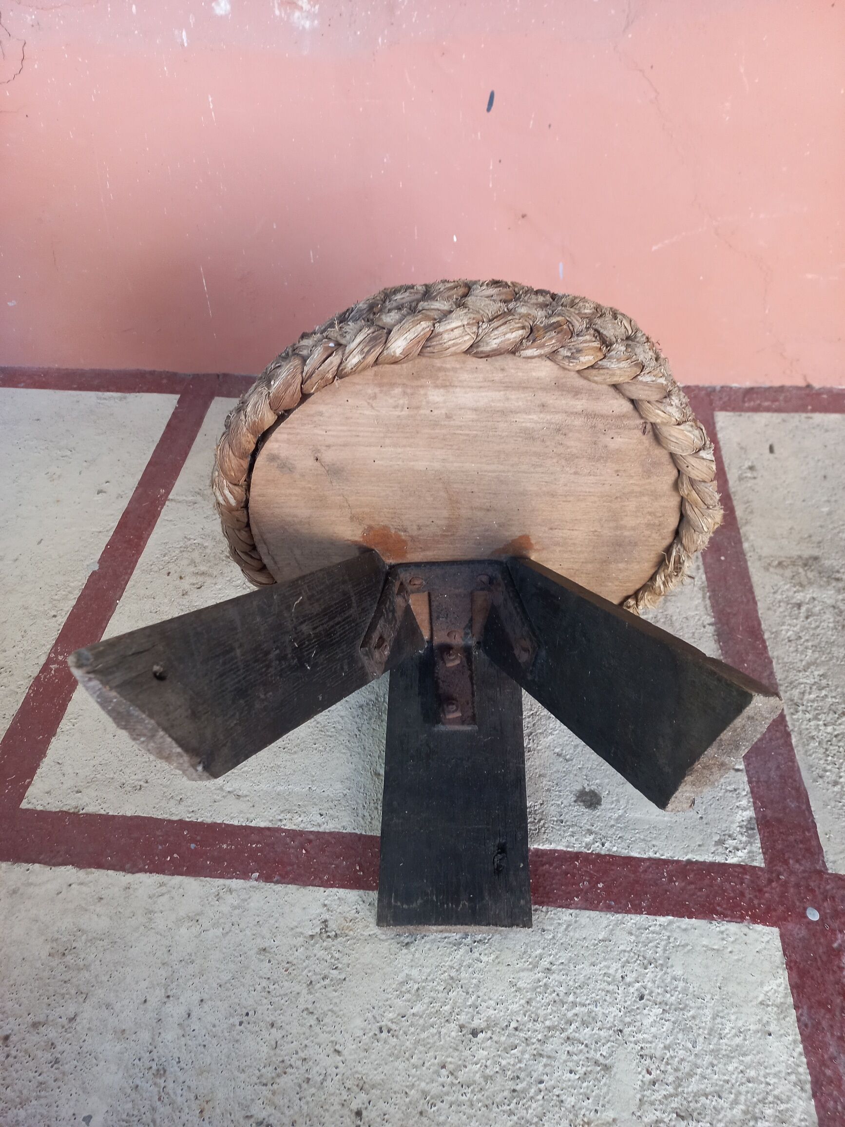 Wooden wooden chair vintage rush 1960