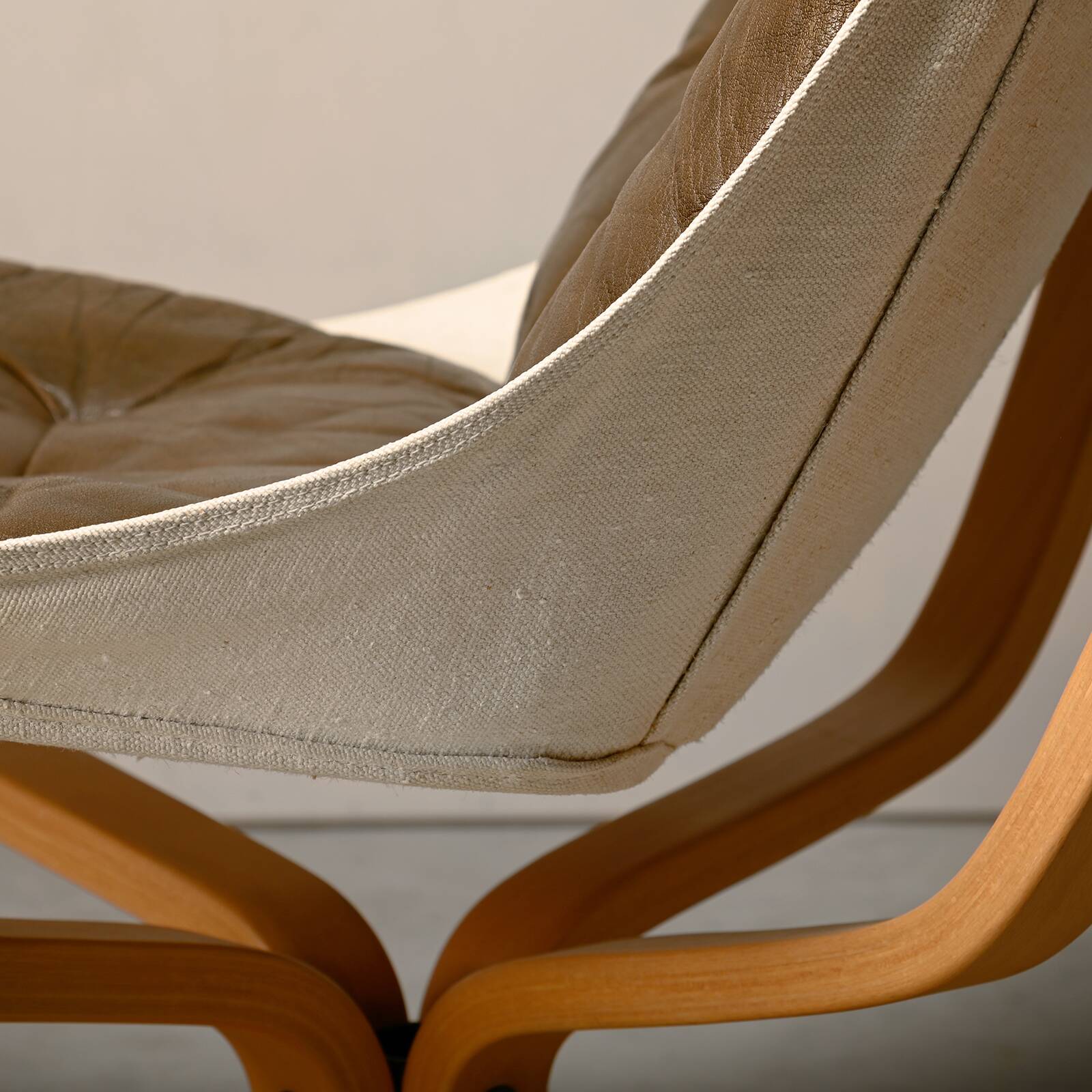 Sigurd Ressell Falcon Chair with Ottoman in brown leather for Vatne Møbler,